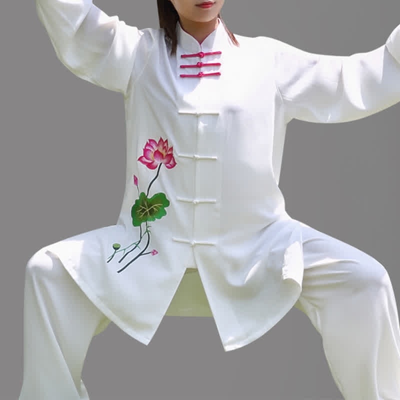 Lotusblüten-Blatt-Muster, Tai-Chi-Meditation, Gebet, spirituelle Zen-Übungskleidung, Damen-Set - image 4