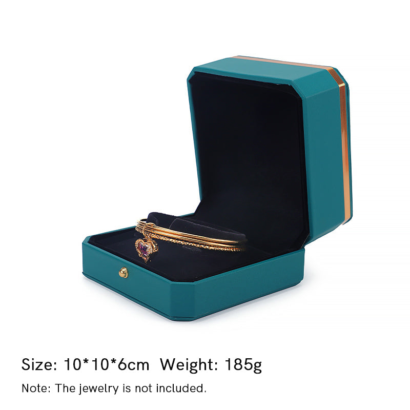 Schmuck-Aufbewahrungsbox, Geschenkbox aus PU-Leder - Grün - Armbandbox (10*10*6cm) - image 25