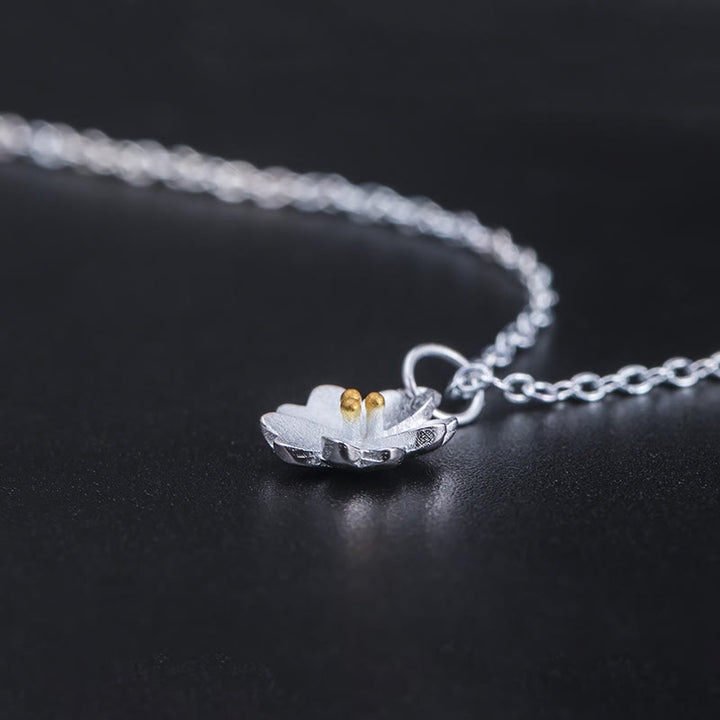 Buddha Stones 925 Sterling Silber Kirschblüten-Blumen-Segen-Halskettenanhänger - image 5