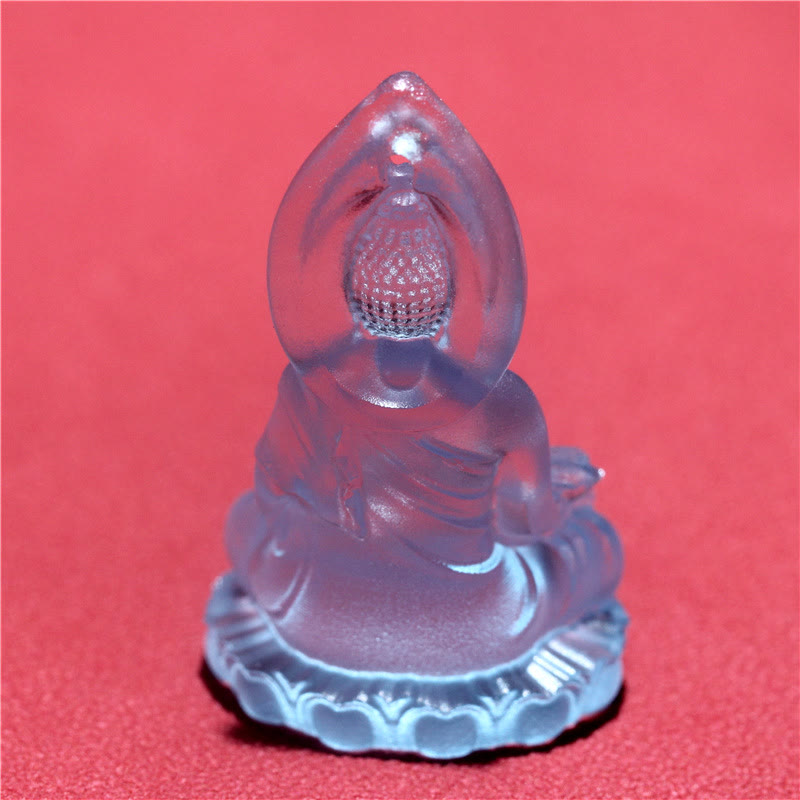 Buddha Stones, blauer Tathagata-Buddha-Medizin-Buddha-Liuli-Kristall, Serenity-Amulett-Halskettenanhänger