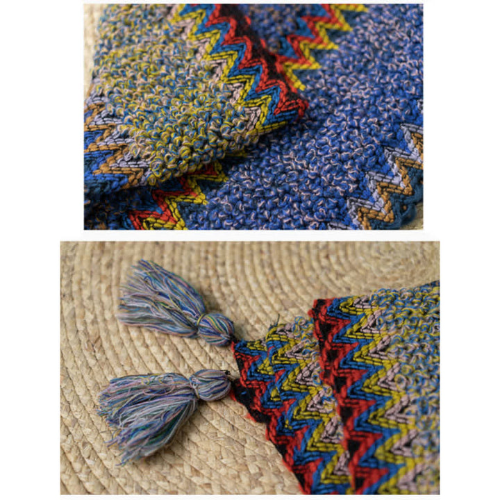 Tibetischer Schal mit Buddha Stonesn, weich, warm, Strickmantel, Winter, tibetischer Quastenschal - image 19