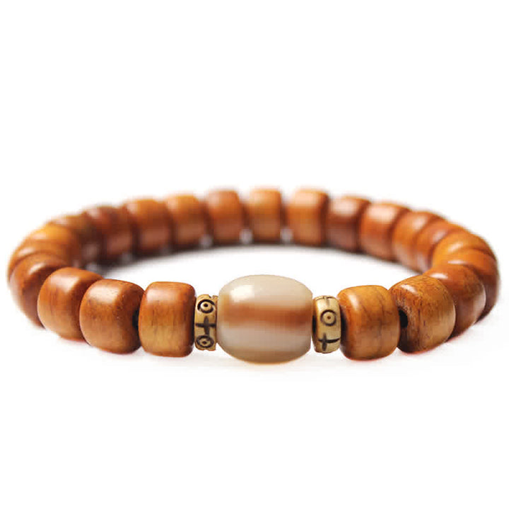 Buddha Stones tibetisches Yak-Knochen-Armband mit Om-Mani-Padme-Hum-Stärke