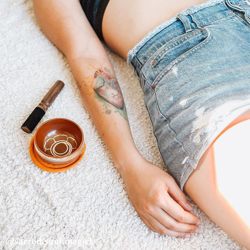 Tibetische Klangschale von Buddha Stones, handgefertigt für Chakra-Heilung und Achtsamkeitsmeditation. Klangschalen-Set - image 2