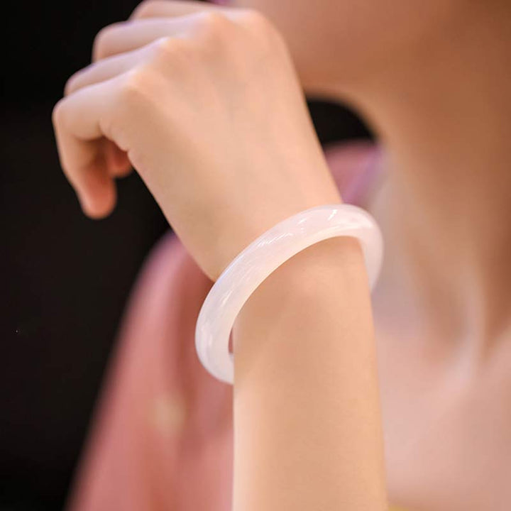 Buddha Stones Natural Chalcedon Harmony Positive Armband Armreif - image 7