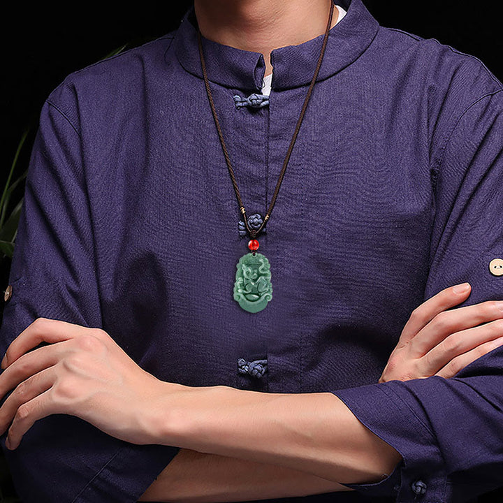 Buddha Stones, natürliche Jade, 12 chinesische Sternzeichen, Wohlstands-Halsketten-Anhänger - image 5