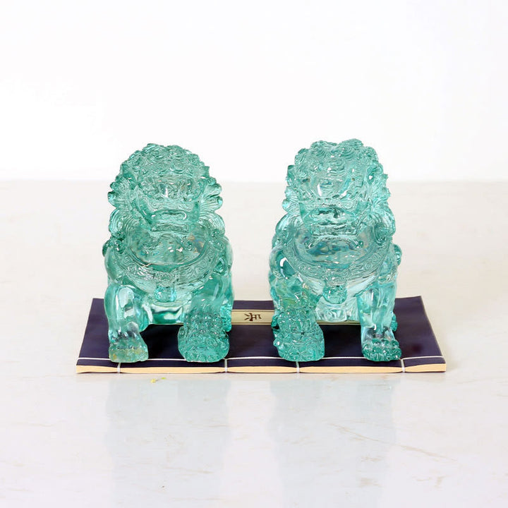 2 Stück Löwen-Statue, Mut, Stärke, Kunstharz, Heim- und Bürodekoration - Ein Paar Löwen-Cyan - image 0