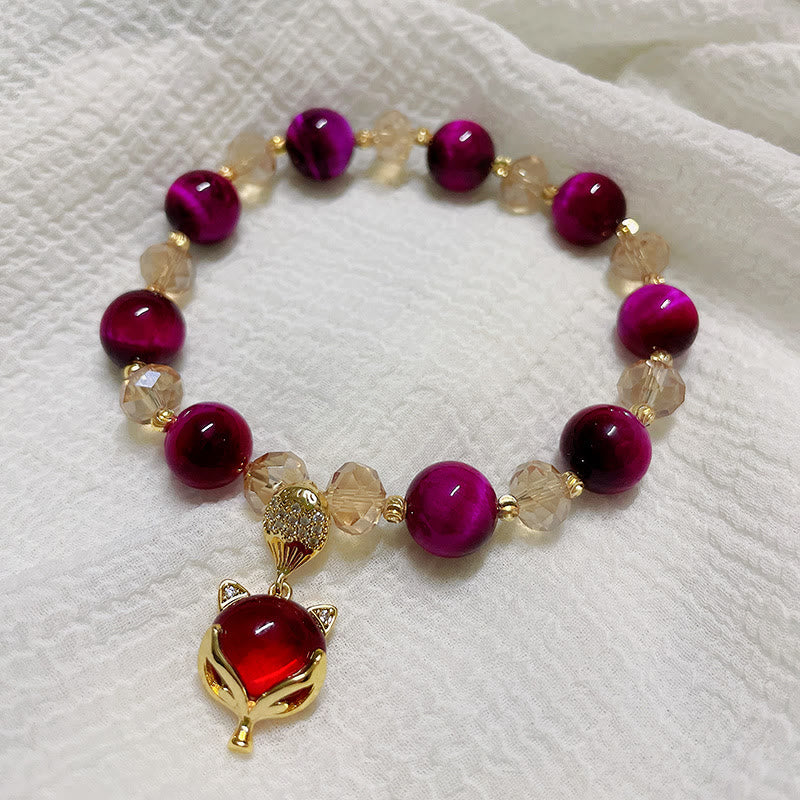 Buddha Stones Rotes Tigerauge PiXiu Fuchs Schutz Selbstvertrauen Armband - image 7