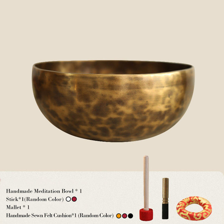 Tibetische Klangschale, handgefertigt für Heilung und Meditation, Klangschalen-Set mit positiver Energie - 7,87 Zoll (20 cm) - image 3