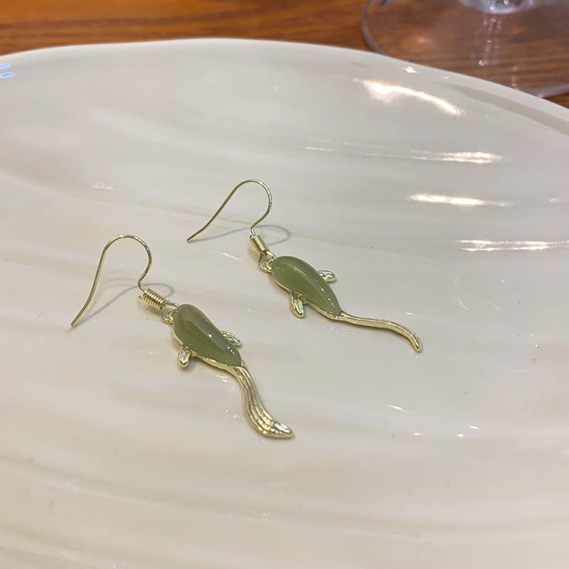 Jade-Ohrhänger mit Fischmuster - image 9