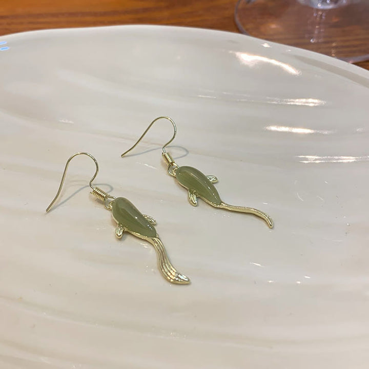 Jade-Ohrhänger mit Fischmuster - image 9