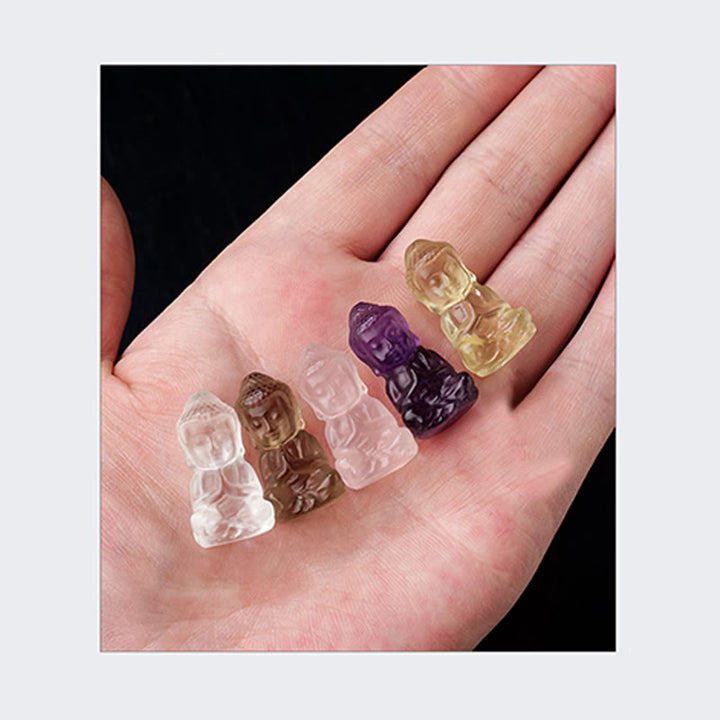 Buddha Stones, verschiedene Kristalle, Amethyst, rosa Kristall, Weiß Kristall, Citrin, Buddha, geschnitzt, spirituelle Heilung, Halskette, Anhänger, Dekoration - image 18