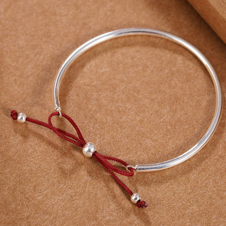 Buddha Stones 925 Sterling Silber Rote Schnur Heilknoten Armband