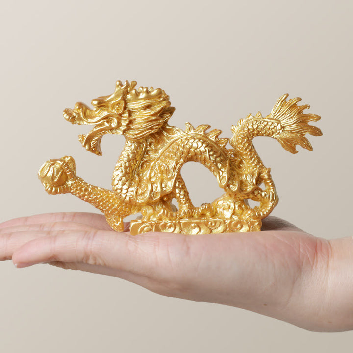 Buddha Stones, Feng Shui-Drache, verheißungsvolle Wolke, Reichtum, Glück, Dekoration - Gold - 12 cm × 2,3 cm × 7 cm - image 2