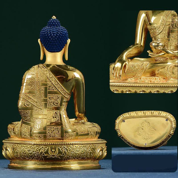 Buddha Shakyamuni Figur Erleuchtung Kupferstatue Heimdekoration - image 4