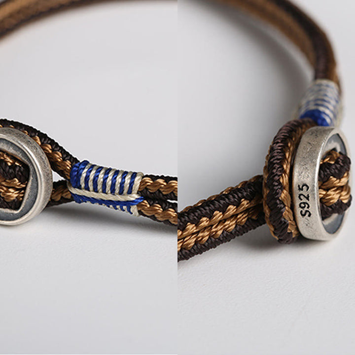 Handgefertigtes Armband aus 925er-Sterlingsilber mit Buddha Stonesn und Knopfschutz - image 6