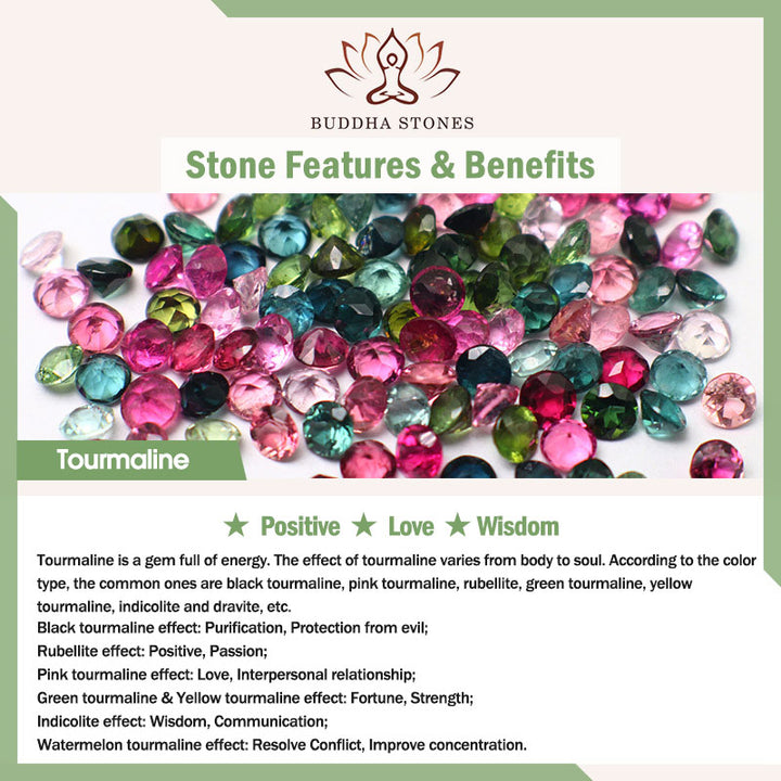 Buddha Stones Buntes Turmalin-Schmetterlings-Weisheit-Dreifach-Wickelarmband - image 7