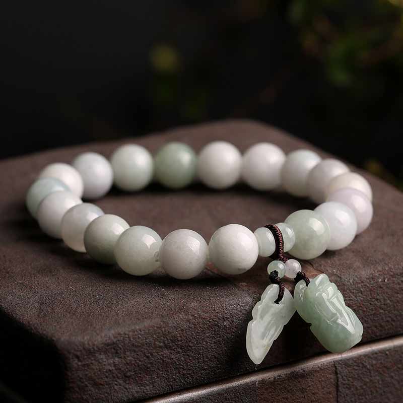 Buddha Stones, natürliches Jade-Pi-Xiu-Kürbis-Apfel-Erfolgsarmband - image 1