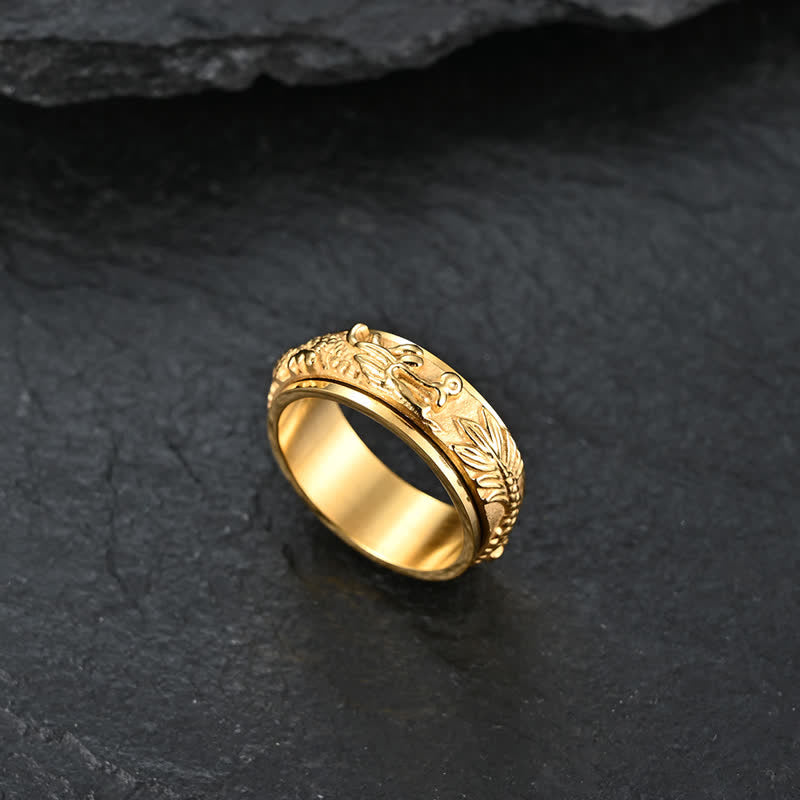 Buddha Stones Dragon Titanstahl-Stimulationsring, drehbar - image 6