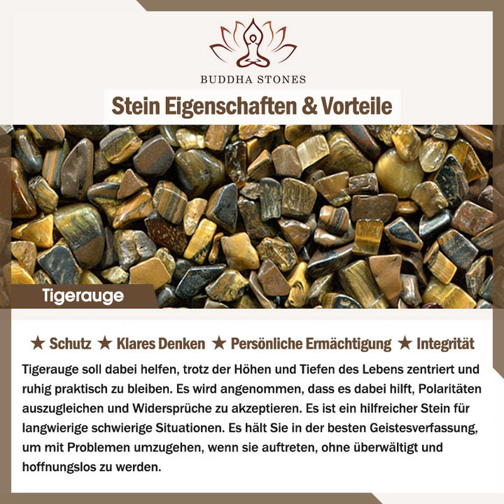 Buddha Stones Tigerauge-Perlen-Glücks- und Wohlstandsarmband