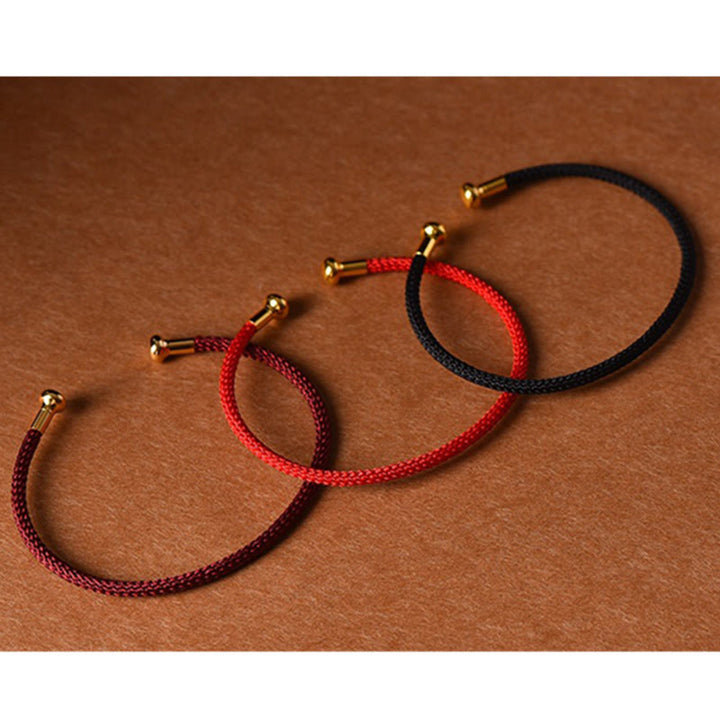 Buddha Stones, schlichtes Design, handgefertigtes Glücksgeflecht-Manschettenarmband - image 13