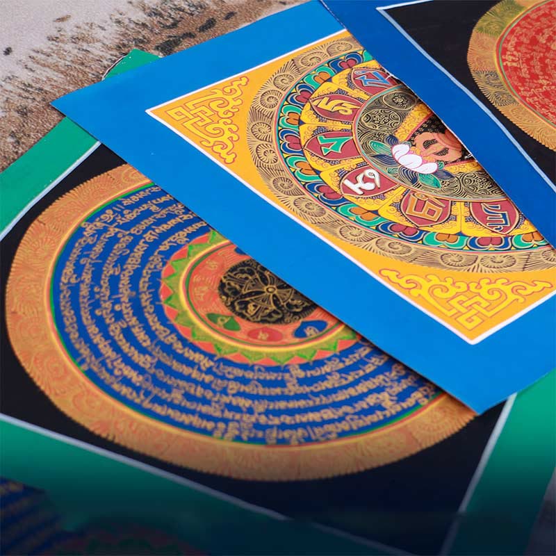 Tibetisches handgefertigtes Thangka-Gemälde, Segens-Thangka-Blindbox, zufälliges Farbmuster