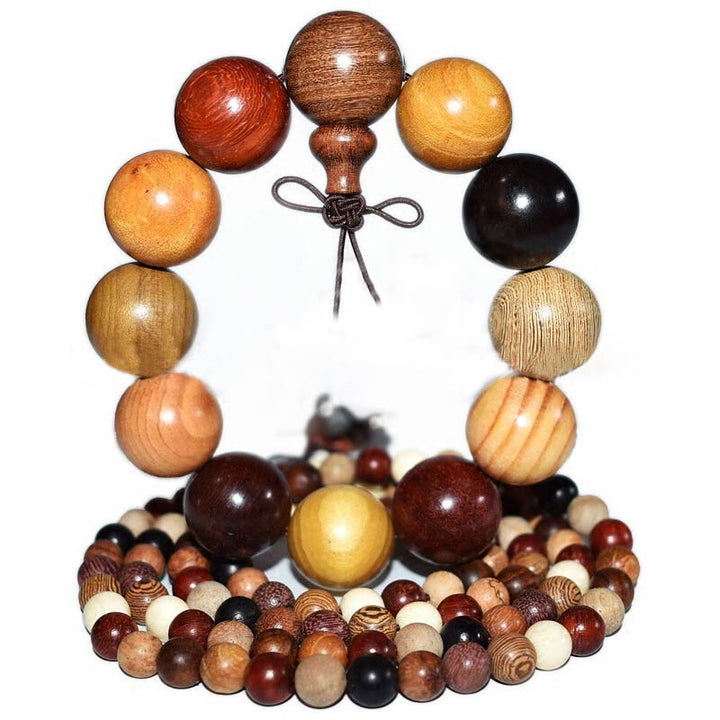 Buddha Stones, 108 Perlen, Wenge-Holz, Mala, Segen, Meditationsarmband