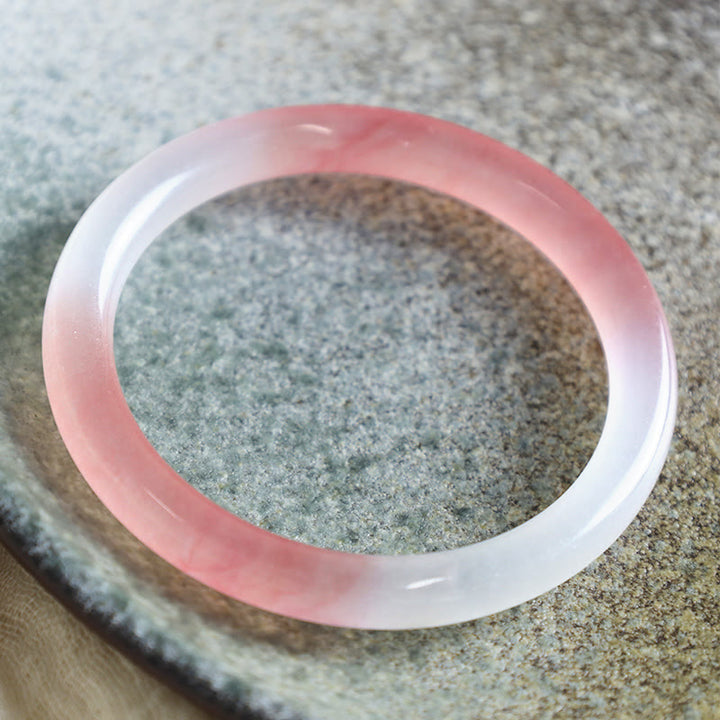 Buddha Stones Pink Golden Silk Jade Reichtum Armband Armreif - image 1