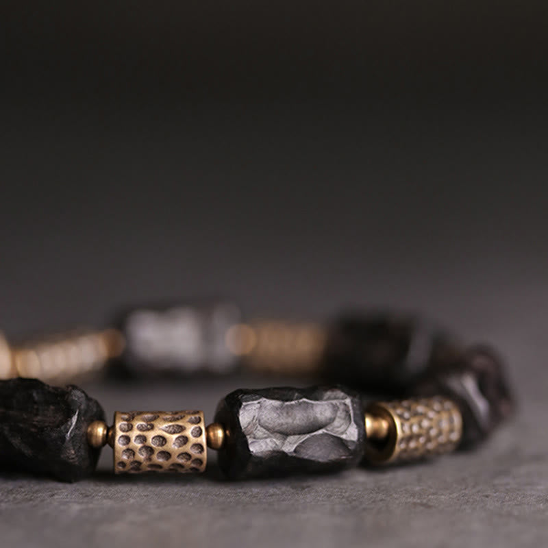 Buddha Stones Armband aus tibetischem Ebenholz und Kupfer – Symbol der Ruhe und des Friedens - image 11
