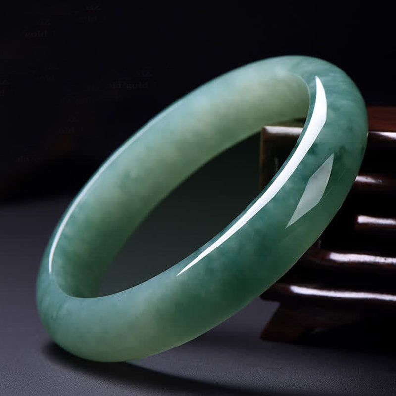 Armreif mit Buddha Stonesn, Jade, Fülle, Glück, Heilung - 64 mm - image 0