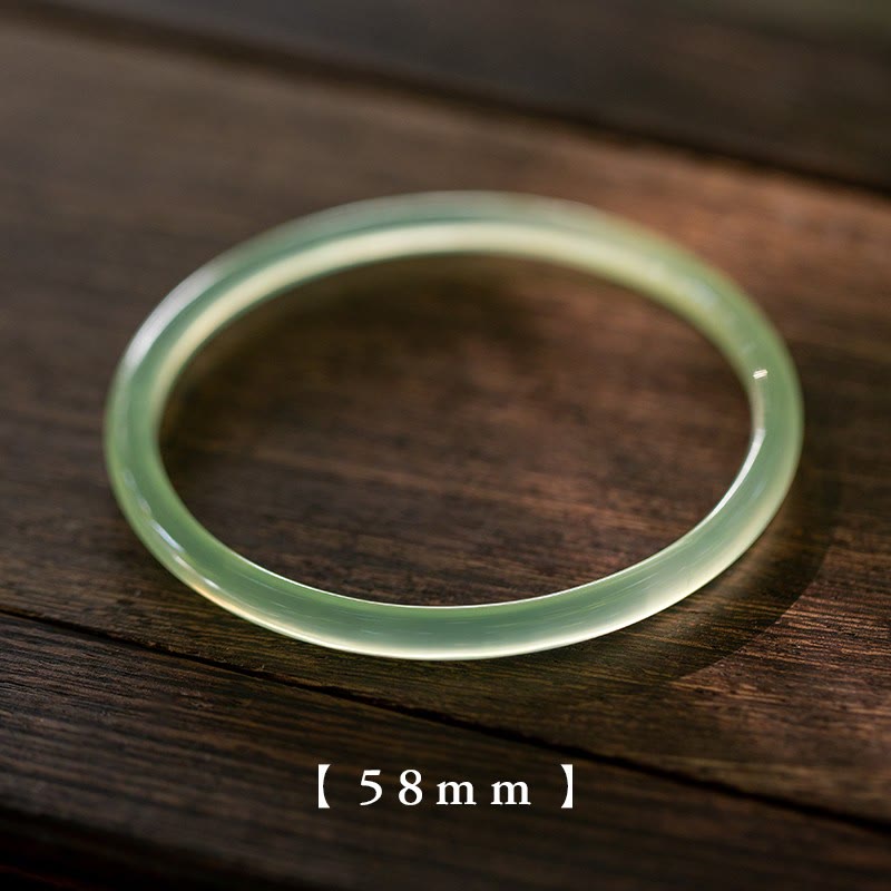 Buddha Stones, natürlicher grüner Chalcedon, Stärke, Mut, Manschettenarmband - 58 mm - image 10