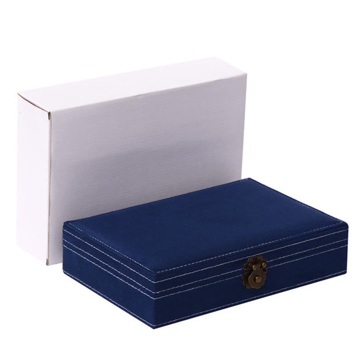 Buddha Stones, schlichtes Design, Schmuckschatulle, Organizer, einlagige Flanell-Schmuckaufbewahrungsbox mit Schloss - image 24