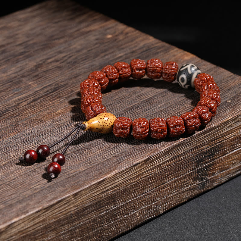 Buddha Steine Tibet Rudraksha Bodhi Samen Dzi Perle Glückskatze Tanzender Löwe Reichtum Armband Handgelenk Mala