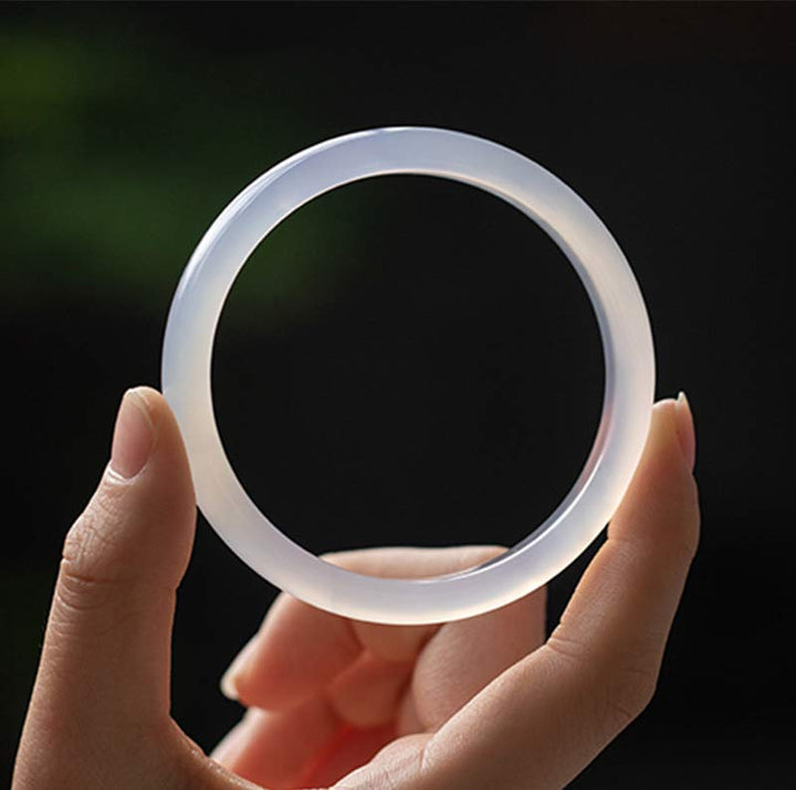 Buddha Stones Natural Chalcedon Harmony Positive Armband Armreif - image 8