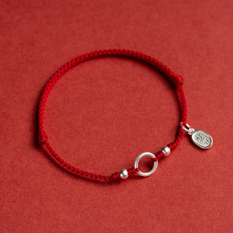 Armband mit Buddha Stonesn, 925er-Sterlingsilber, Glück, Glück, Frieden, Freude, Lotus, Frieden, Schnalle, rote Schnur - Rot (Handgelenkumfang 15-18 cm) - Frieden und Freude - image 17