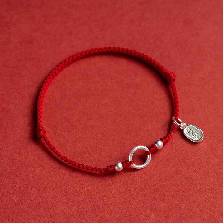 Armband mit Buddha Stonesn, 925er-Sterlingsilber, Glück, Glück, Frieden, Freude, Lotus, Frieden, Schnalle, rote Schnur - Rot (Handgelenkumfang 15-18 cm) - Frieden und Freude - image 17