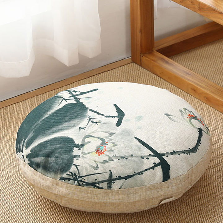 Lotus einfaches Muster Leinen Meditation Sitzkissen Home Wohnzimmer Dekoration - Abnehmbar - 40 cm * 10 cm - Leinen - image 32