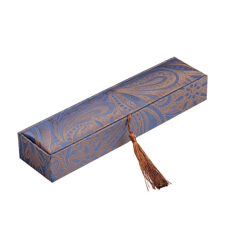 Halskette Mala Perlen Schmuck Aufbewahrungsbox Quasten Geschenkbox - Blau (24 cm × 6 cm × 3,5 CM) - image 0
