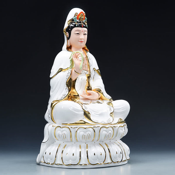 Chenrezig Bodhisattva Avalokitesvara Success Keramikstatue Heimdekoration - image 2