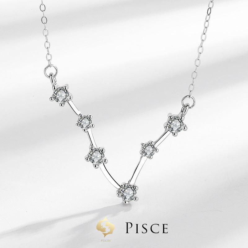 Buddha Stones 925 Sterling Silber 12 Sternbilder des Tierkreises Astrologie Segen Halskette Anhänger - Fische - image 18