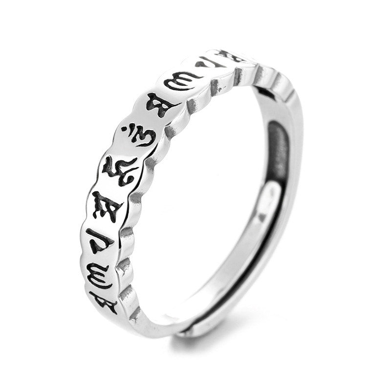 Buddha Stones Ring aus 925er-Sterlingsilber mit sechs wahren Worten und ruhiger Weisheit - image 7