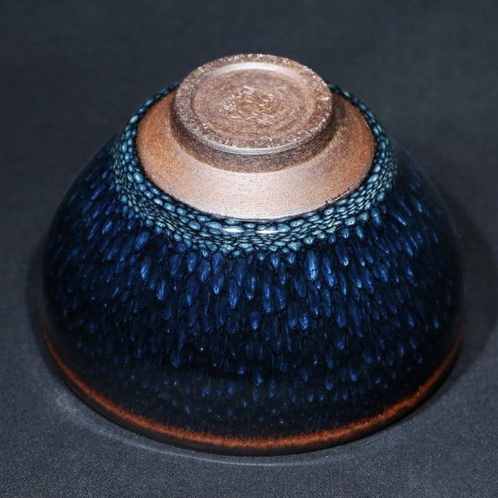 Buddha Stones, handgefertigt, blauer Francolinus-Spot, chinesische Jianzhan-Keramik-Teetasse, Kung-Fu-Teetasse, Schüssel - image 13