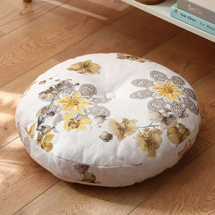 Lotus einfaches Muster Leinen Meditation Sitzkissen Home Wohnzimmer Dekoration - Abnehmbar - 40 cm * 10 cm - MintCreme - image 19