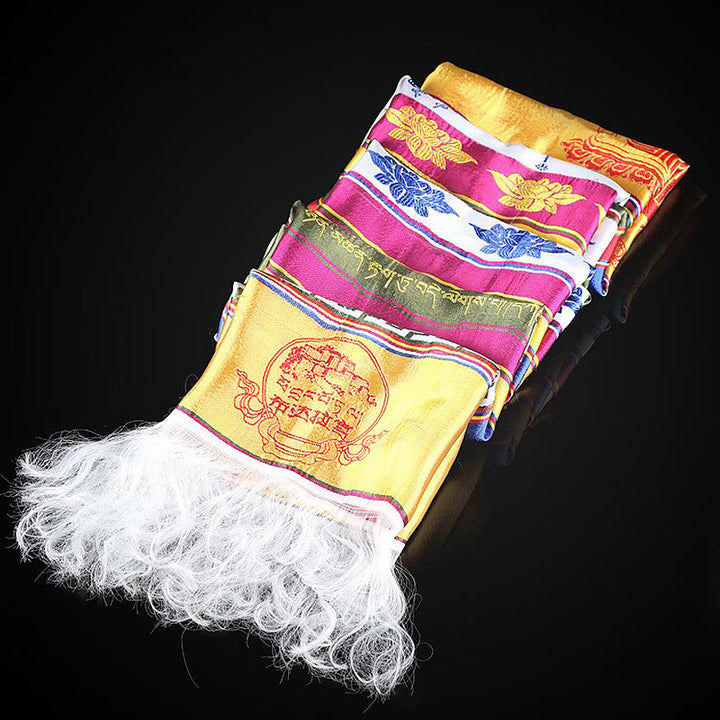 Tibetischer Glückssegen, mehrfarbige Lotus-Mantra-Jacquard-Khata-Dekoration - image 7