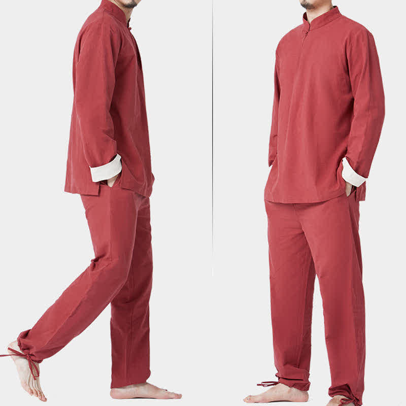 Spirituelle Zen-Meditation, Yoga, Gebet, Praxis, Baumwoll-Leinen-Kleidung, Herren-Set - image 9