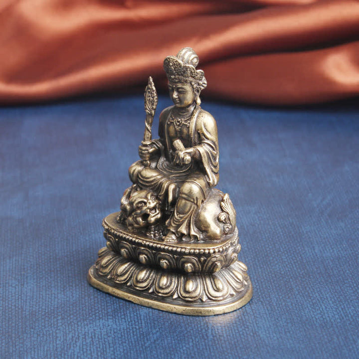Manjusri Bodhisattva Serenity Kupfer Statue Dekoration - image 4