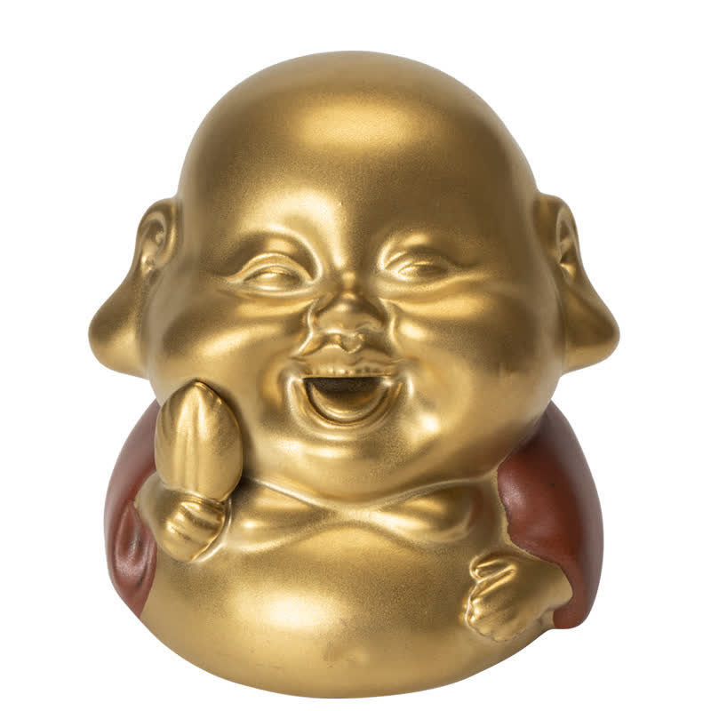 Kleiner Buddha, lachender Buddha, Keramik-Räuchergefäß - image 14