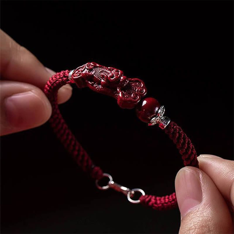 Buddha Stones Handgefertigtes PiXiu Cinnabar Wealth Luck geflochtenes Armband - image 3