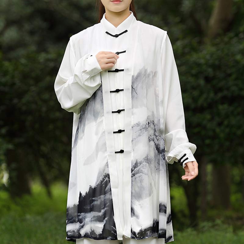 3-teiliges Unisex-Kleidungsset mit Tuschemalerei, Meditation, Gebet, spiritueller Zen-Tai-Chi-Qigong-Praxis - image 1