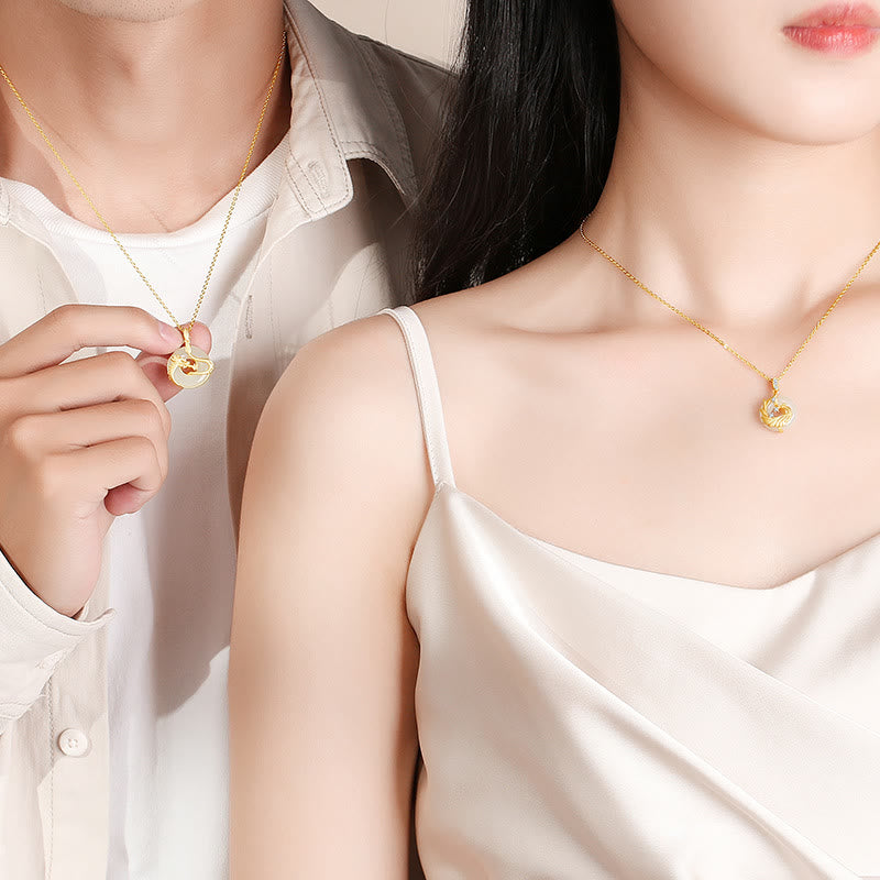 ❗❗❗Ein Blitzverkauf – Buddha Stones 925 Sterling Silber Jahr des Drachen Hetian Jade Goldener Drache Phönix Friedensschnalle Glückskettenanhänger - image 7