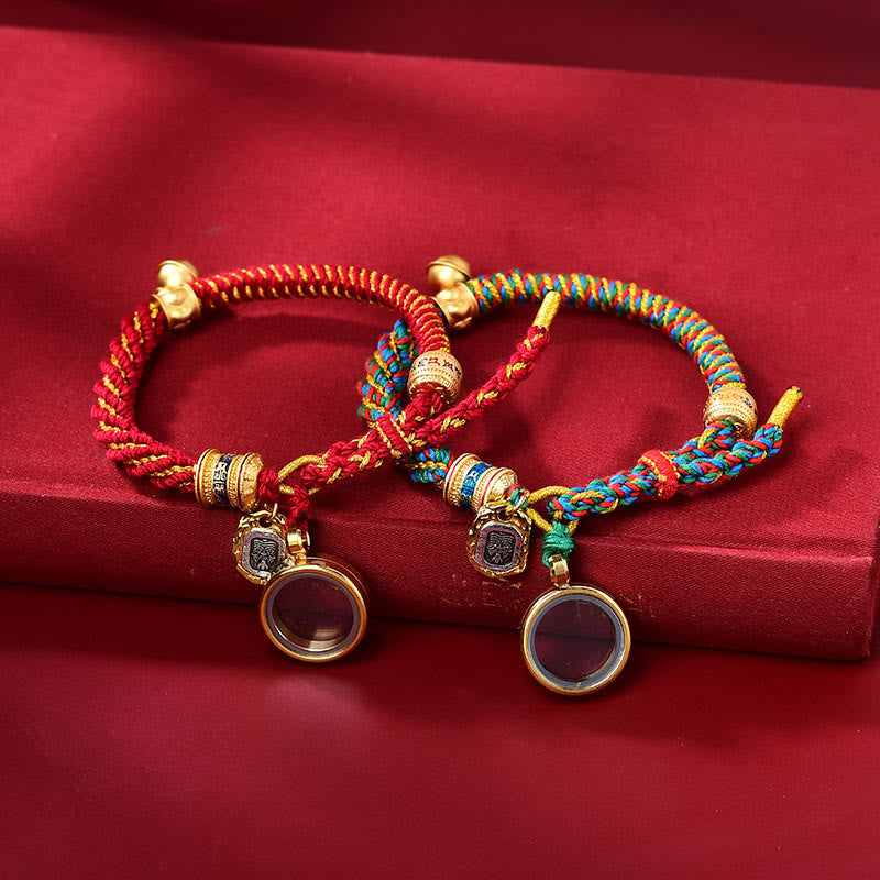 Buddha Stones Tibetisches Om Mani Padme Hum geschnitztes Zakiram-Göttin des Reichtums-Charm-Amulett-Armband - image 8